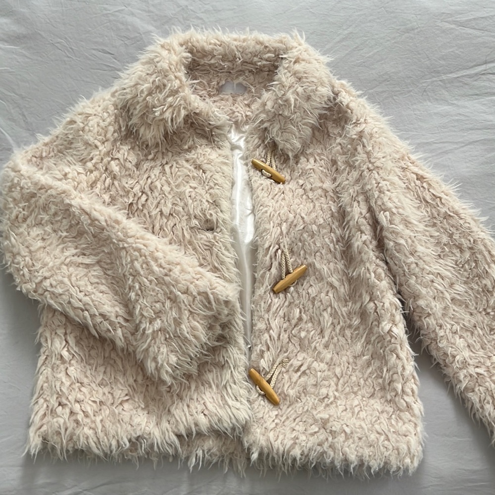 Isalis Shearling Shaggy Faux-fur Crop Jacket